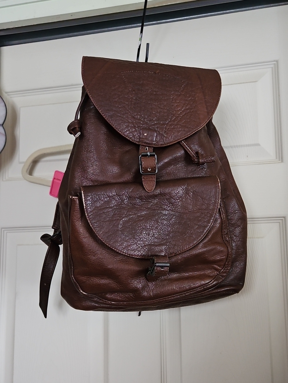 Men's Brown Leather Backpack - Classic Casual Carry